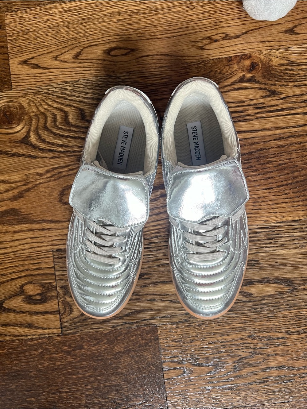 Steve Madden Metallic Silver High-Top Sneakers